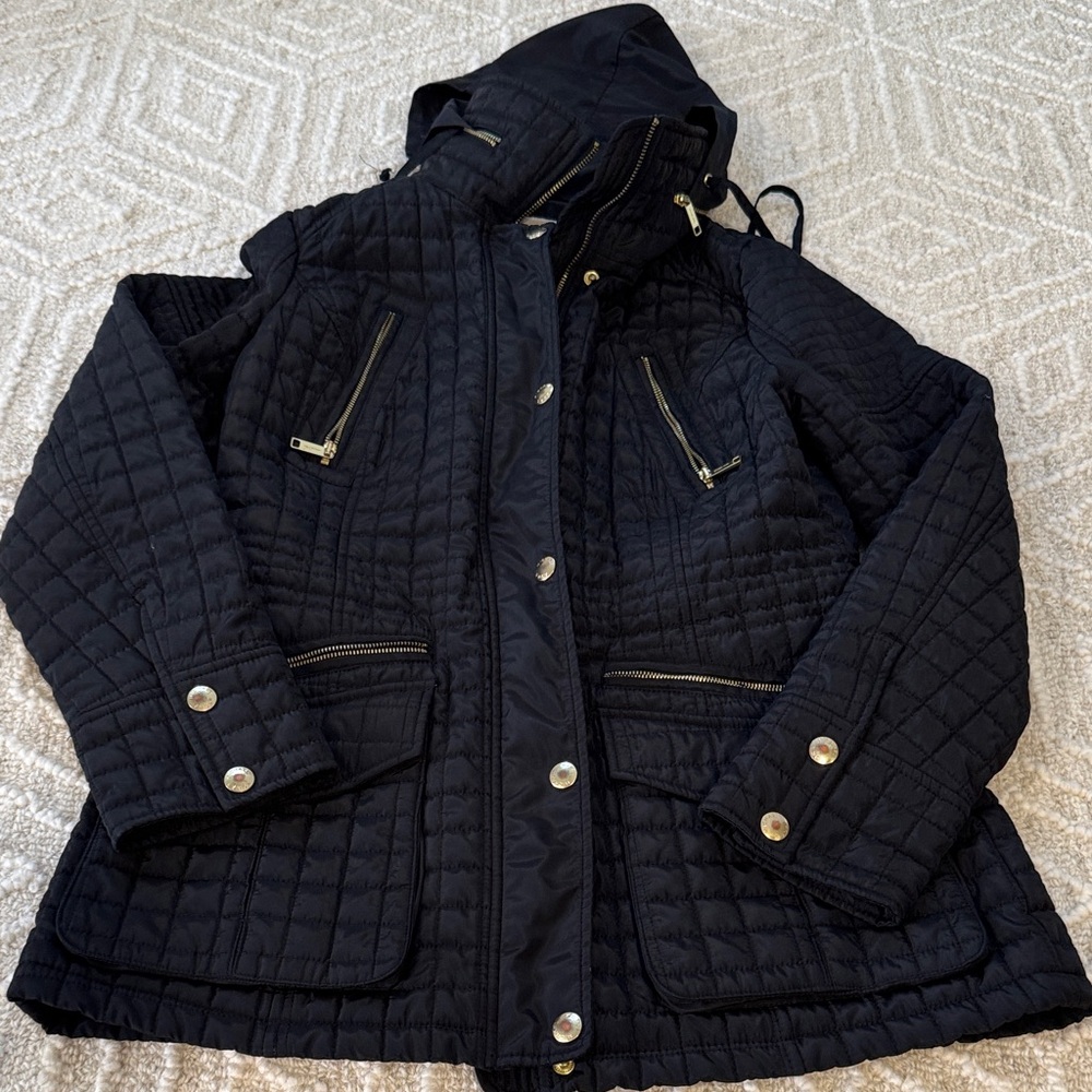MICHAEL Michael Kors Black Quilted Utility Jacket